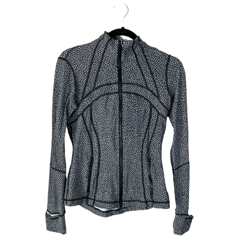 Lululemon Define Jacket Frozen Fizz White Black Size 6 - Picture 1 of 5